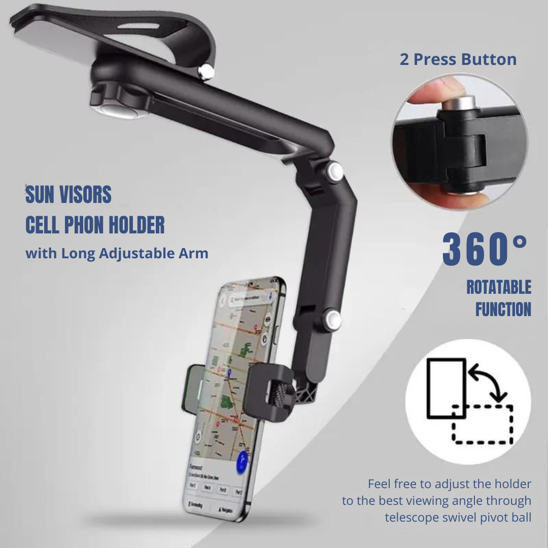 360° Retractable Sun Visor Car  Phone Holder