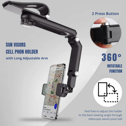 360° Retractable Sun Visor Car  Phone Holder