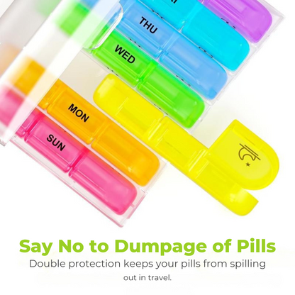 One-Slide Open Portable Travel Pill Organizer