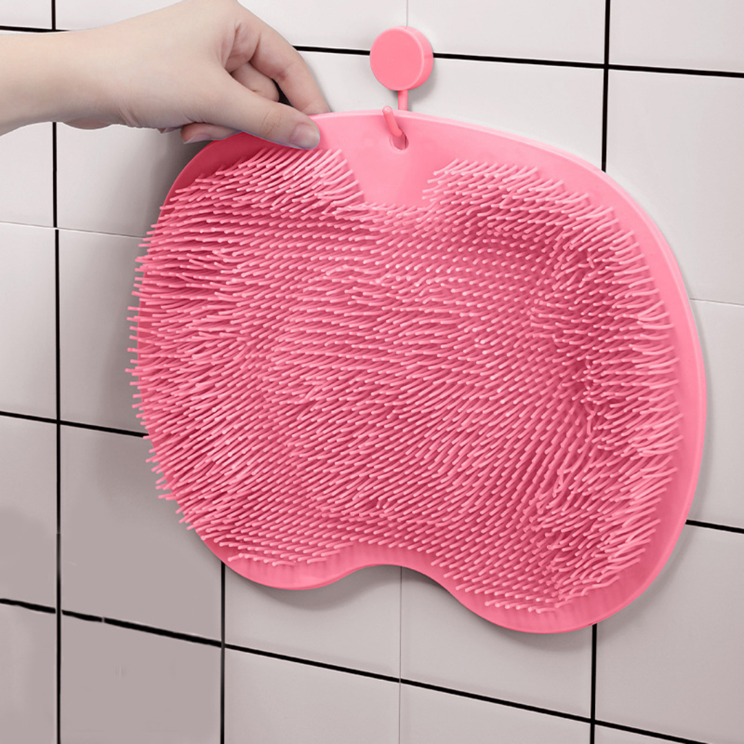 Silicone Shower Foot & Back Scrubber Mat with Suction