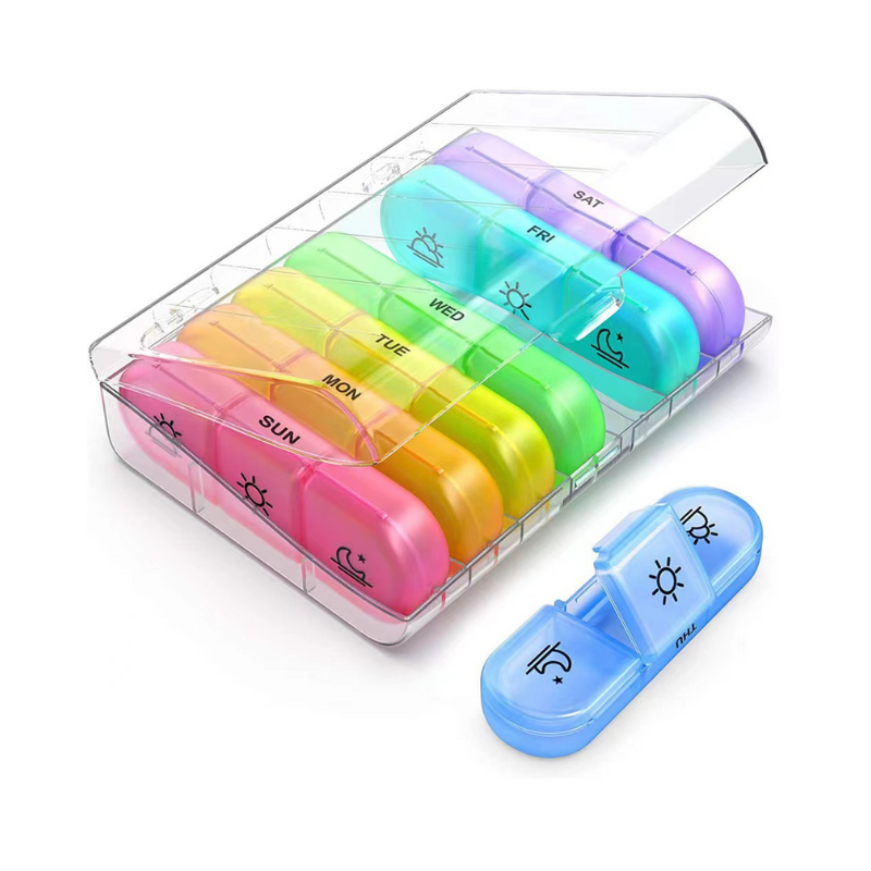 One-Slide Open Portable Travel Pill Organizer
